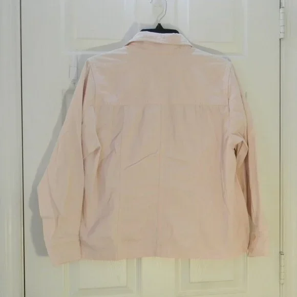 Croft & Barrow Pink Denim Jacket Sz Petite Med - Picture 2 of 5